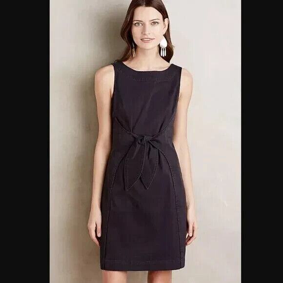 Anthropologie Dress 10 HOLDING HORSES Clara Tie Front Sleeveless Sheath - Picture 2 of 10